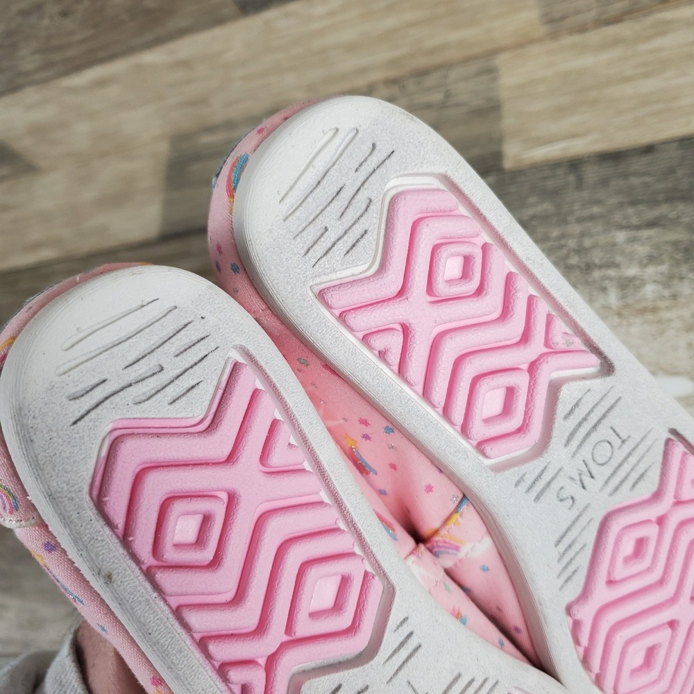 Toms Alpargata Womens Shoes Sz 6 Pink Almond Blossom Unicorn Print Slip On Flats - Picture 7 of 14